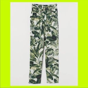 H&M palm print paper bag waist pants - size 2